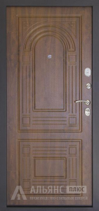 Наружная дверь металлическая входная в дом с отделкой шпон цвет темный орех №2 внутренняя - фото