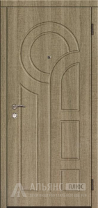 Наружная дверь входная металлическая с глубокой фрезеровкой и зеркалом №46 внешняя - фото