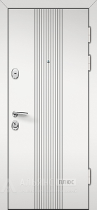 Нестандартная металлическая дверь со стеклянными элементами декора №10 внешняя - фото