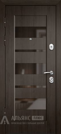 Фото 2 «Металлическая дверь Венге со стеклянным декором и толщиной дверного полота 3мм №4»