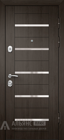 Фото «Металлическая дверь Венге со стеклянным декором и толщиной дверного полота 3мм №4»